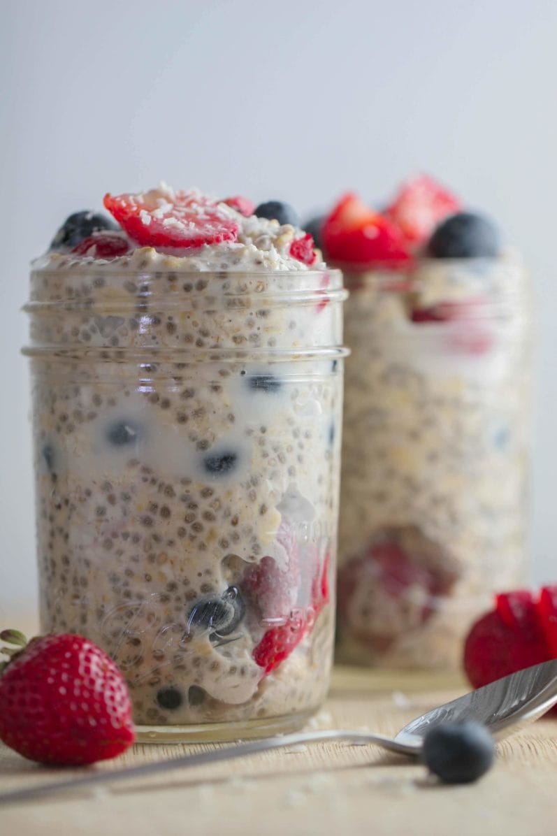 Vegan Overnight Oats in mason jars