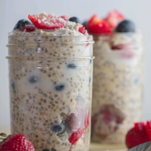 Vegan Overnight Oats in mason jars