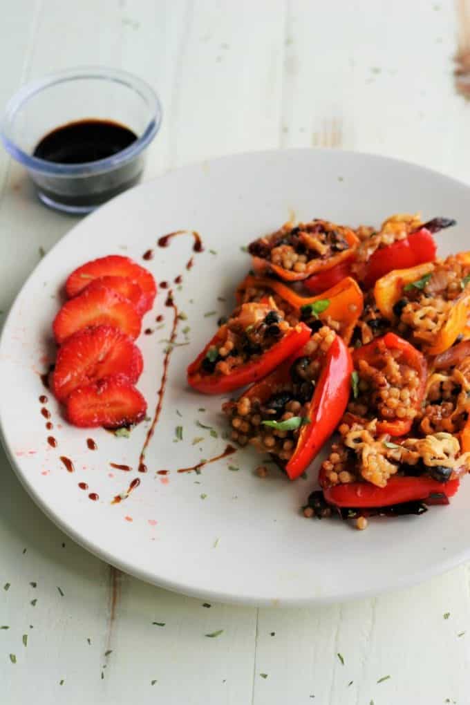 Stuffed Mini Peppers on a white plate