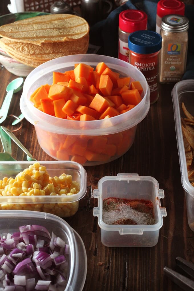 Ingredients for one pot enchiladas