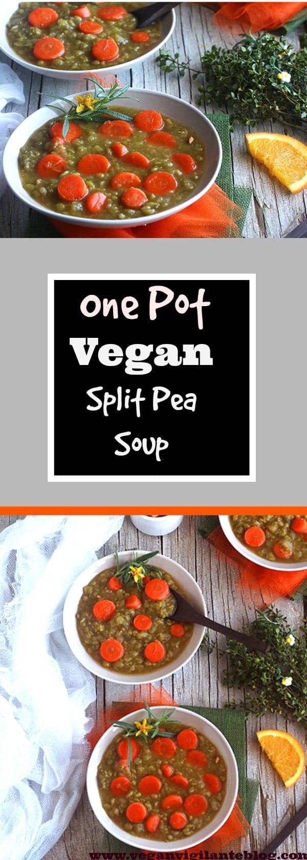 A pinterest pin of split pea soup recipe