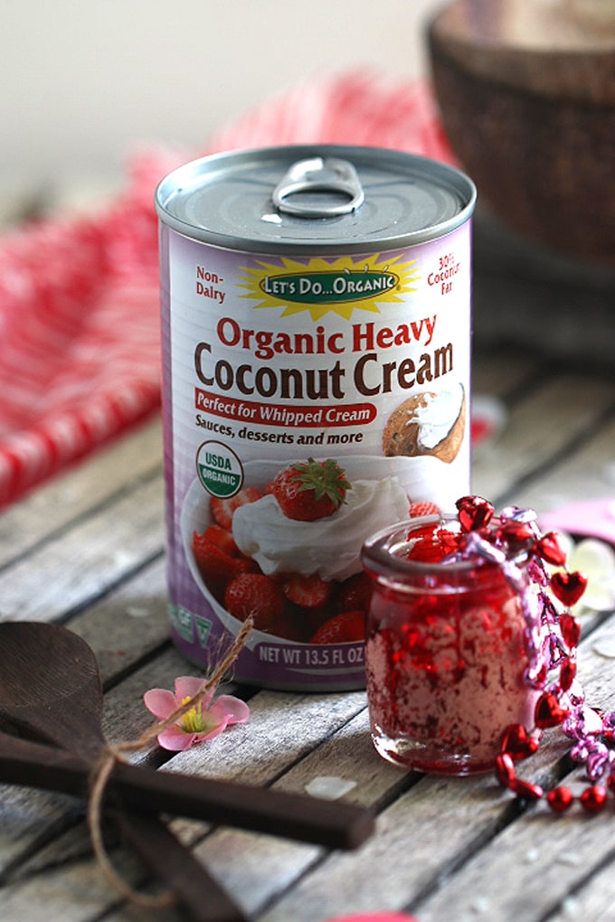 A can of heavy coconut cream on a table by Let\'s Do Organic