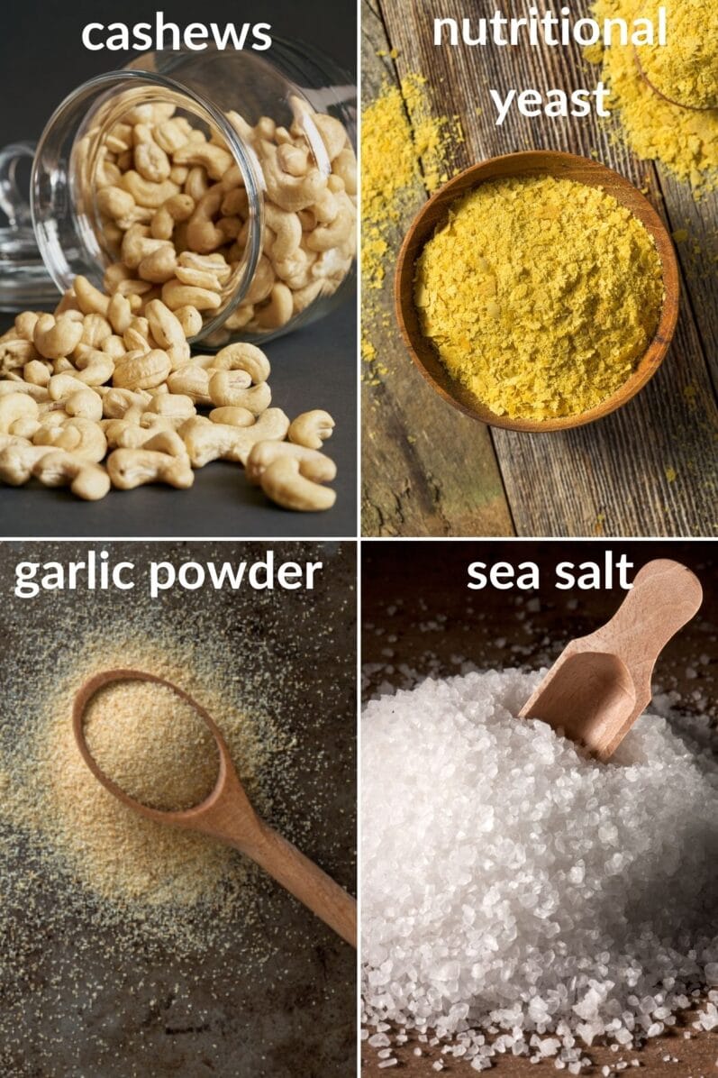 ingredients for vegan parmesan cheese
