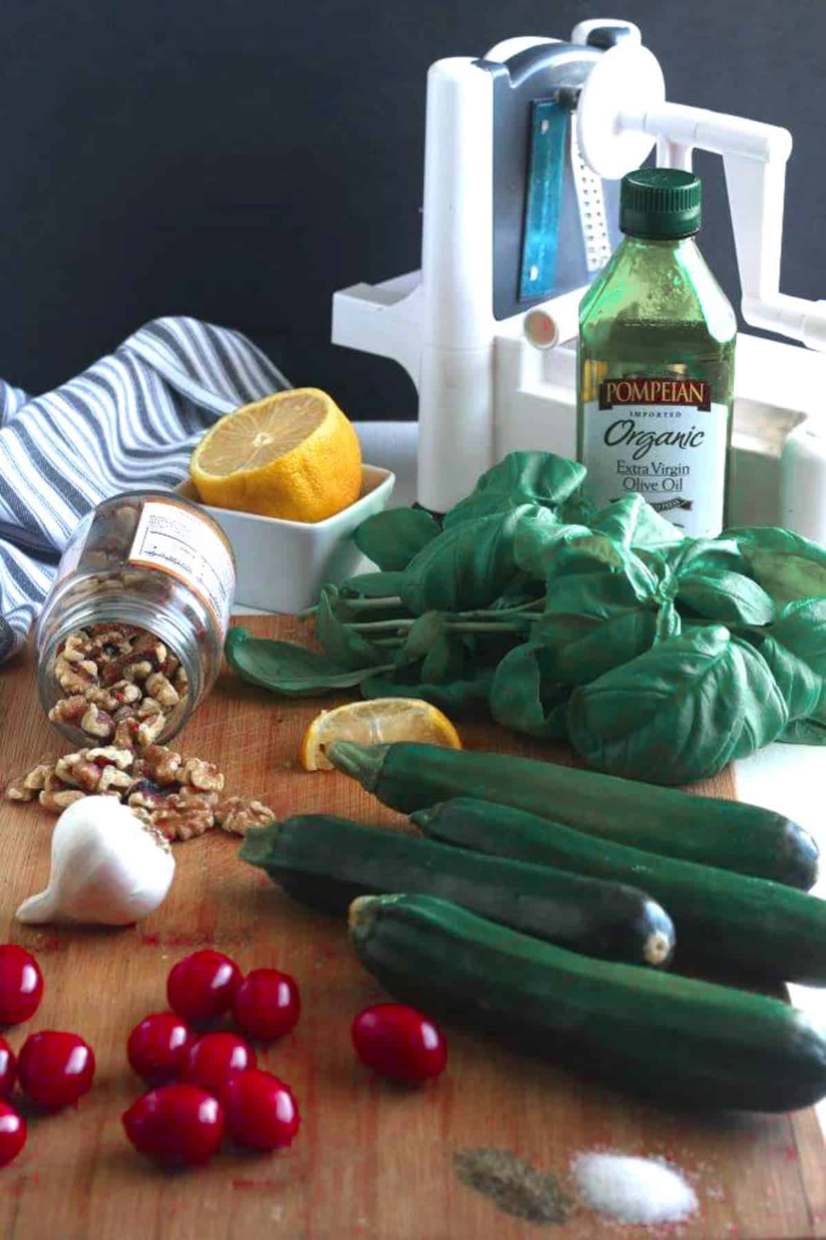 ingredients for vegan zoodle recipes