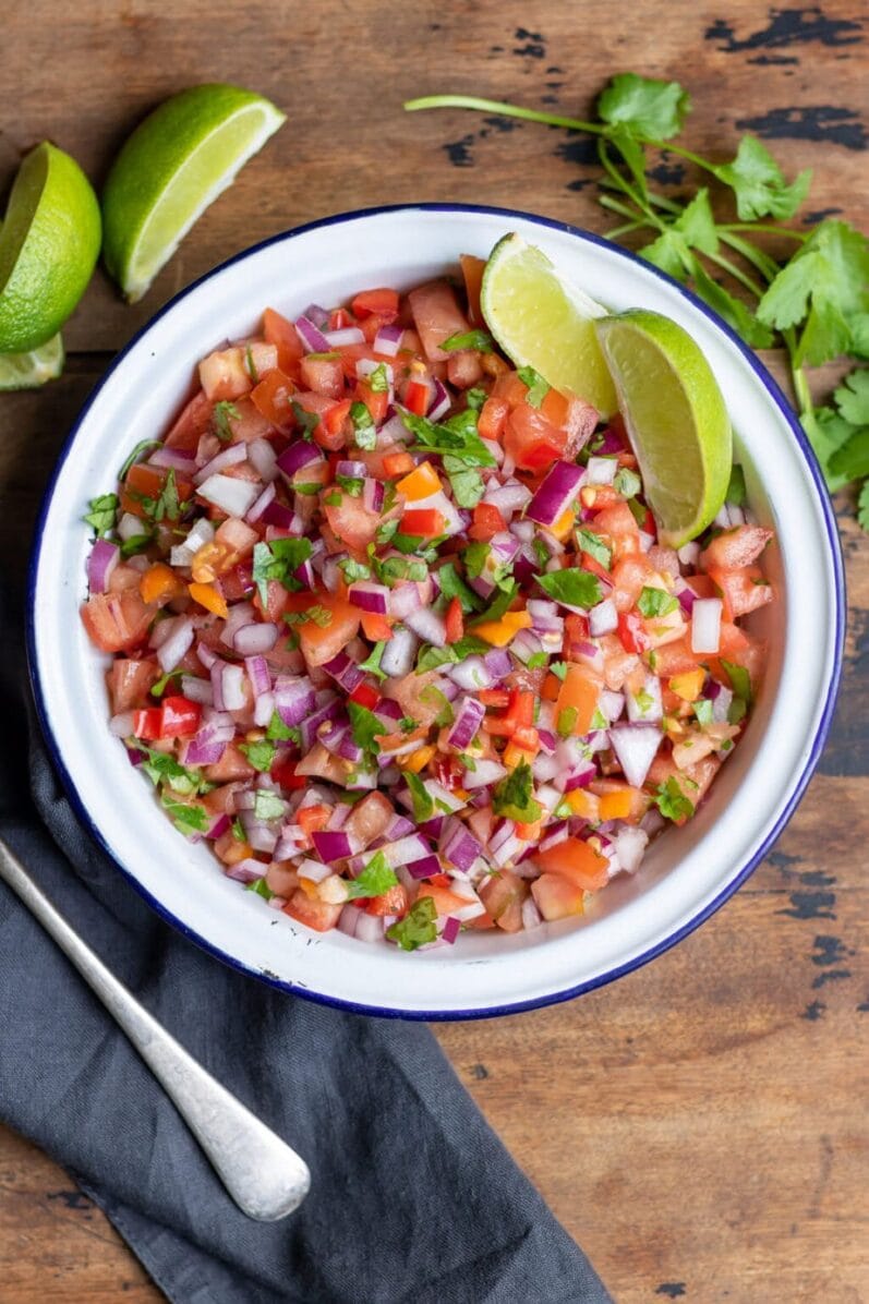 XNIPEC-habenero homemade salsa recipe on a wooden table