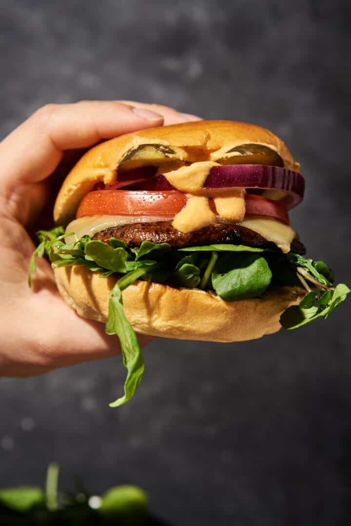 Epic Portobello Mushroom Burger Grilled, Oven or Stovetop Ooh La La