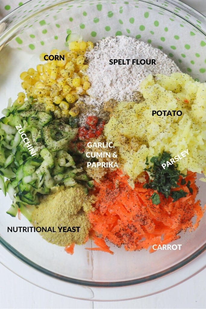 ingredients for vegetable fritters recipe