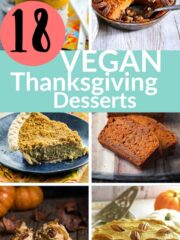 Pinterest pin of vegan thanksgiving desserts