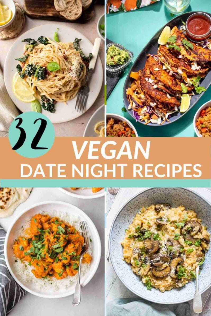 pinterest pin for vegan date night recipes