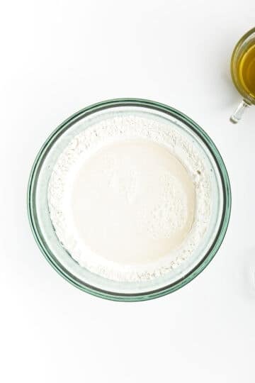 flour in a clear bowl