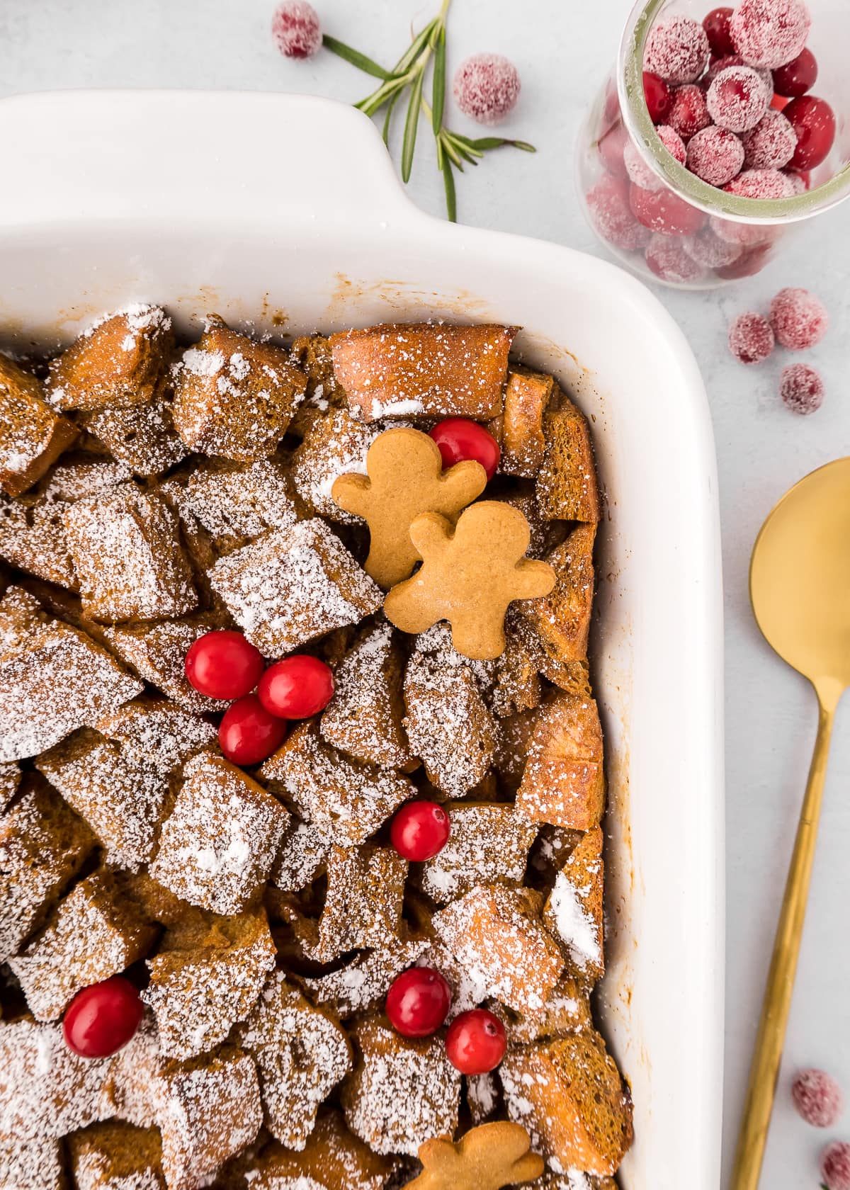 vegan french toast casserole close up