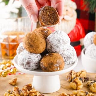 vegan rum balls on a plate