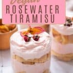 vegan rosewater tiramisu Pin for Pinterest