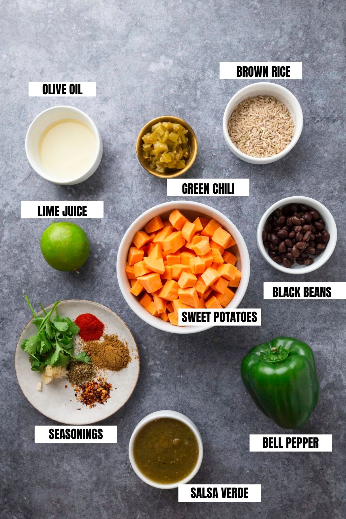 Ingredients for sweet potato skillet