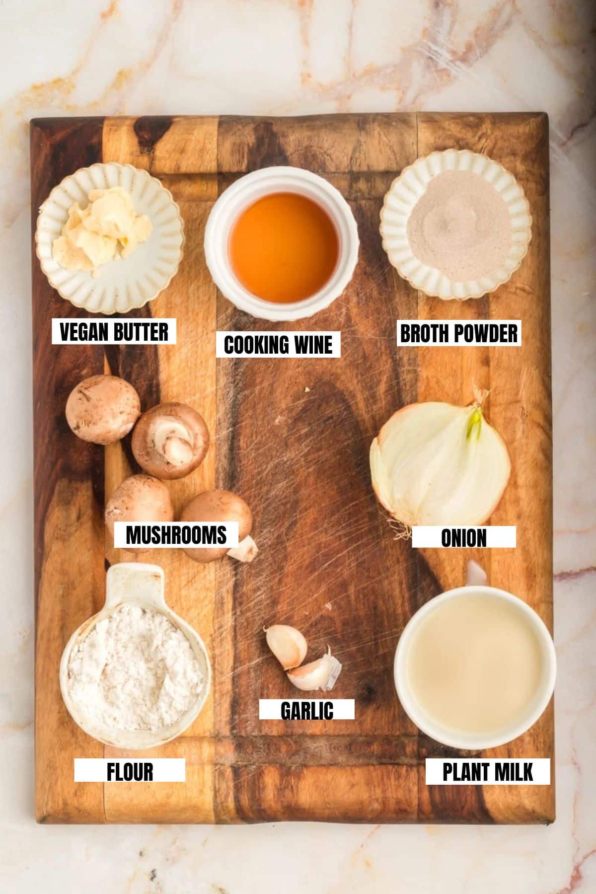 INGREDIENTS FOR CONDENSED CREAM OF MUSHROOM SOUP