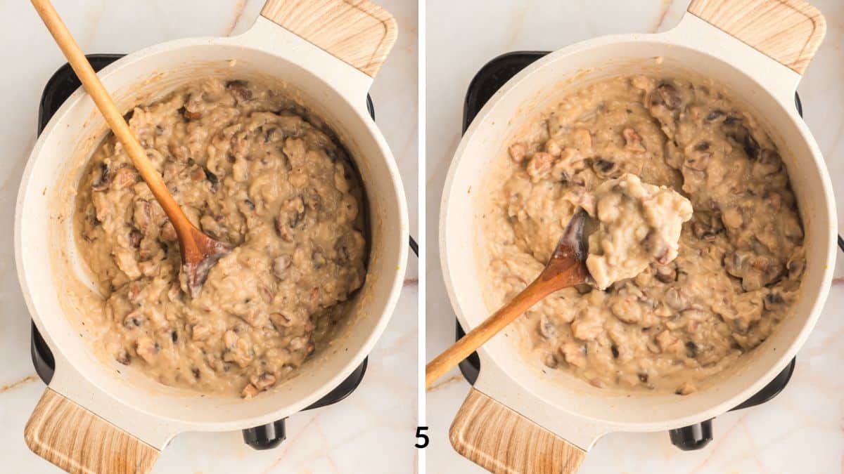 step five thickening the soup