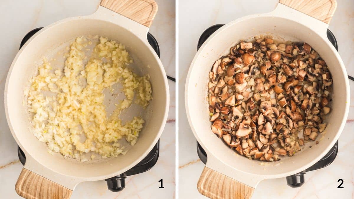 steps one and two vegan condensed cream of mushroom soup