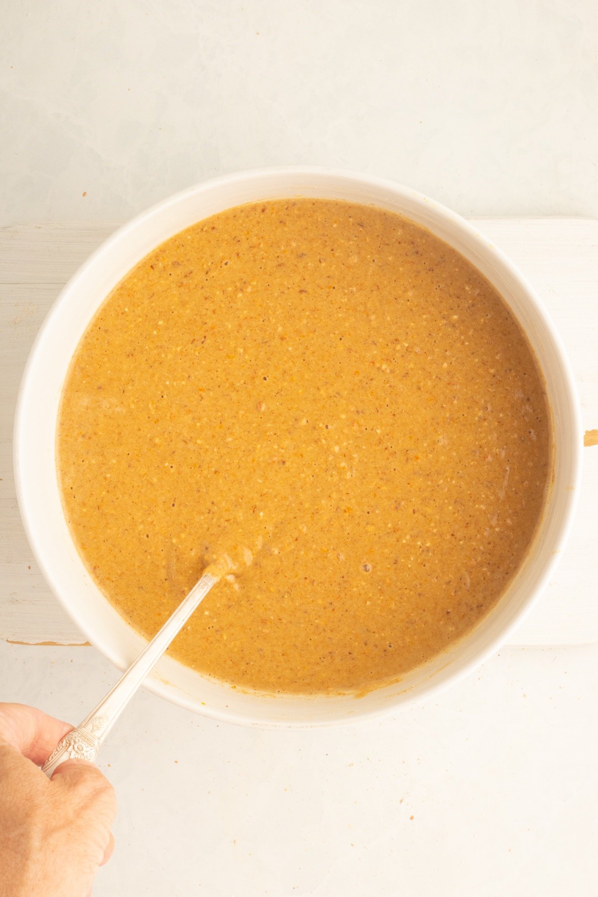 stir in wet ingredients to form a batter