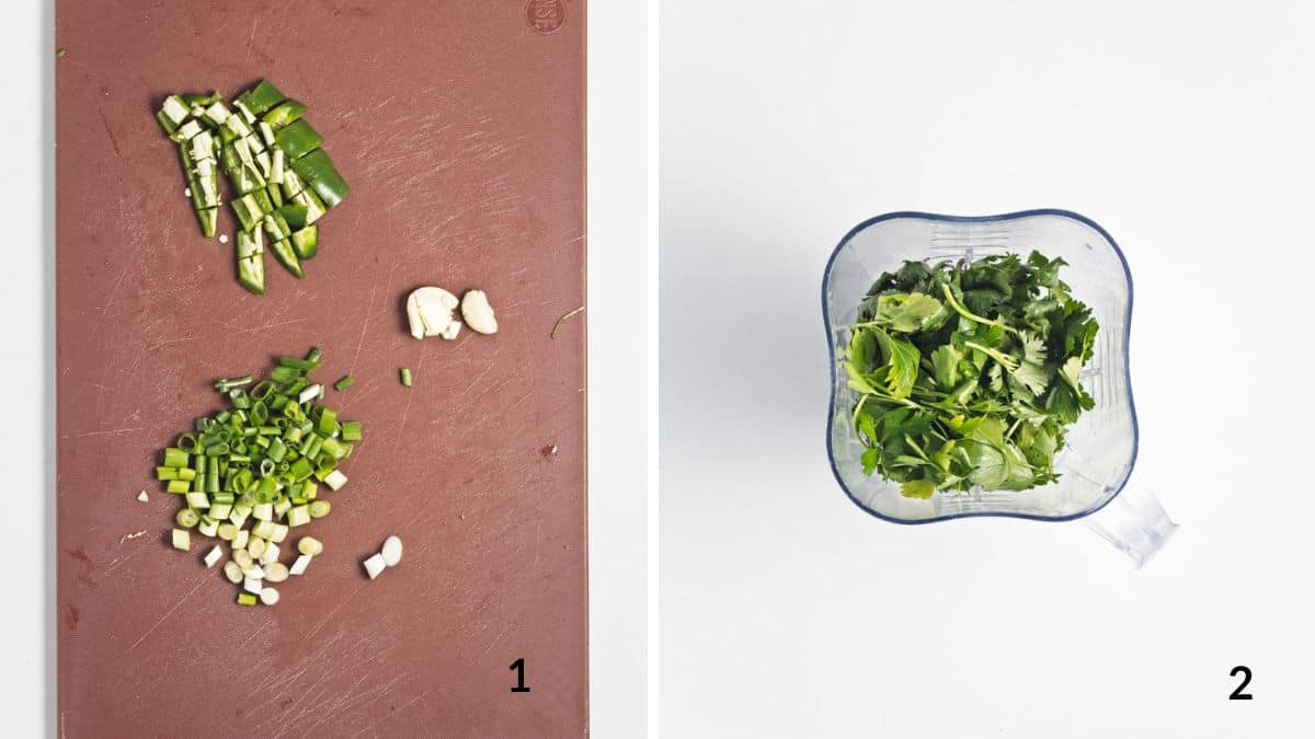 zhoug sauce steps 1 and 2