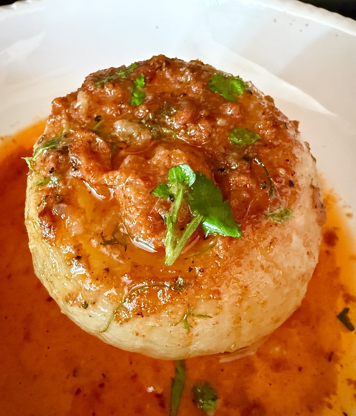 closeup of onion boil 