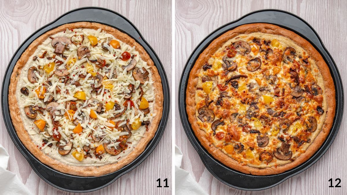 steps 11 and 12 vegan pizza